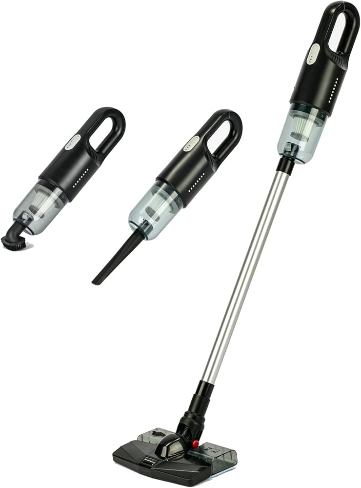 Cordless Stick Vacuum Cleaner and Mop All in One, 18000Pa Suction Cordless Wet Dry Vacuum Cleaner with Water Tank, Household Upright Vacuum Cleaner and Mop Combo for Hard Floor Pet Hairs (Black)