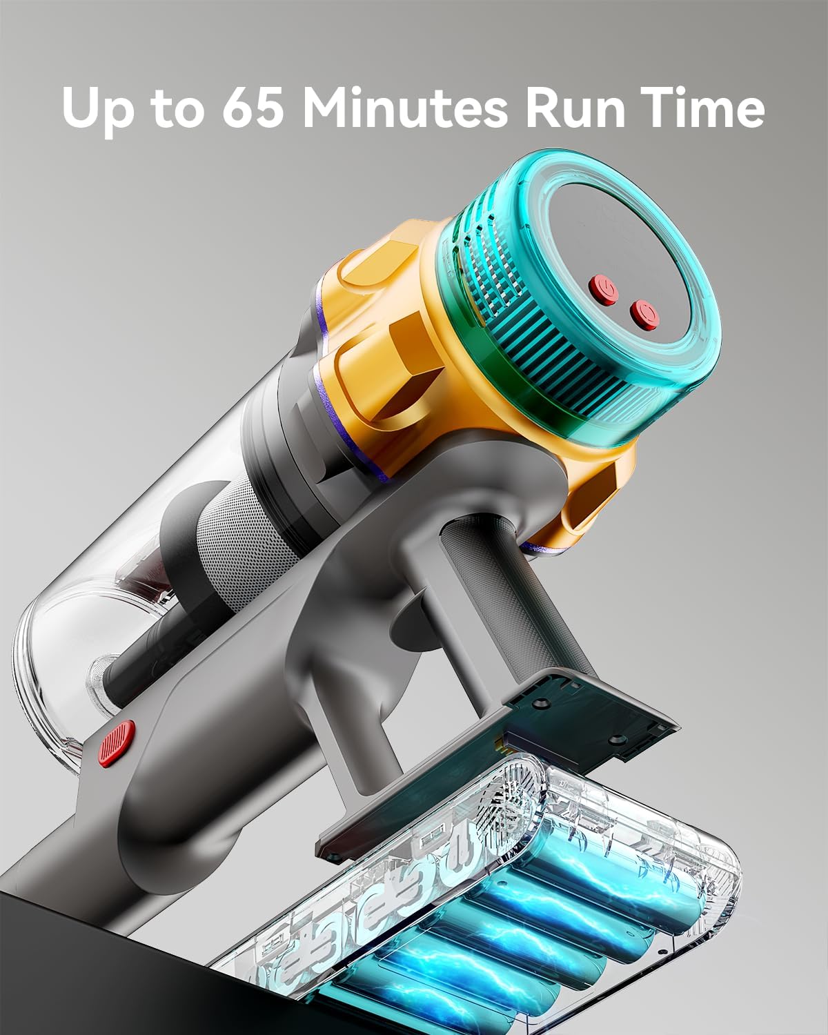 Cordless Vacuum Cleaner, 50KPA 600W 65Mins Extra-Large Dust Cup Cordless Stick Vacuum, Rechargeable Vacuum Cleaner with Self-Standing, Vacuum Cleaners for Home, Hardwood Floor, Carpet, Pet Hair