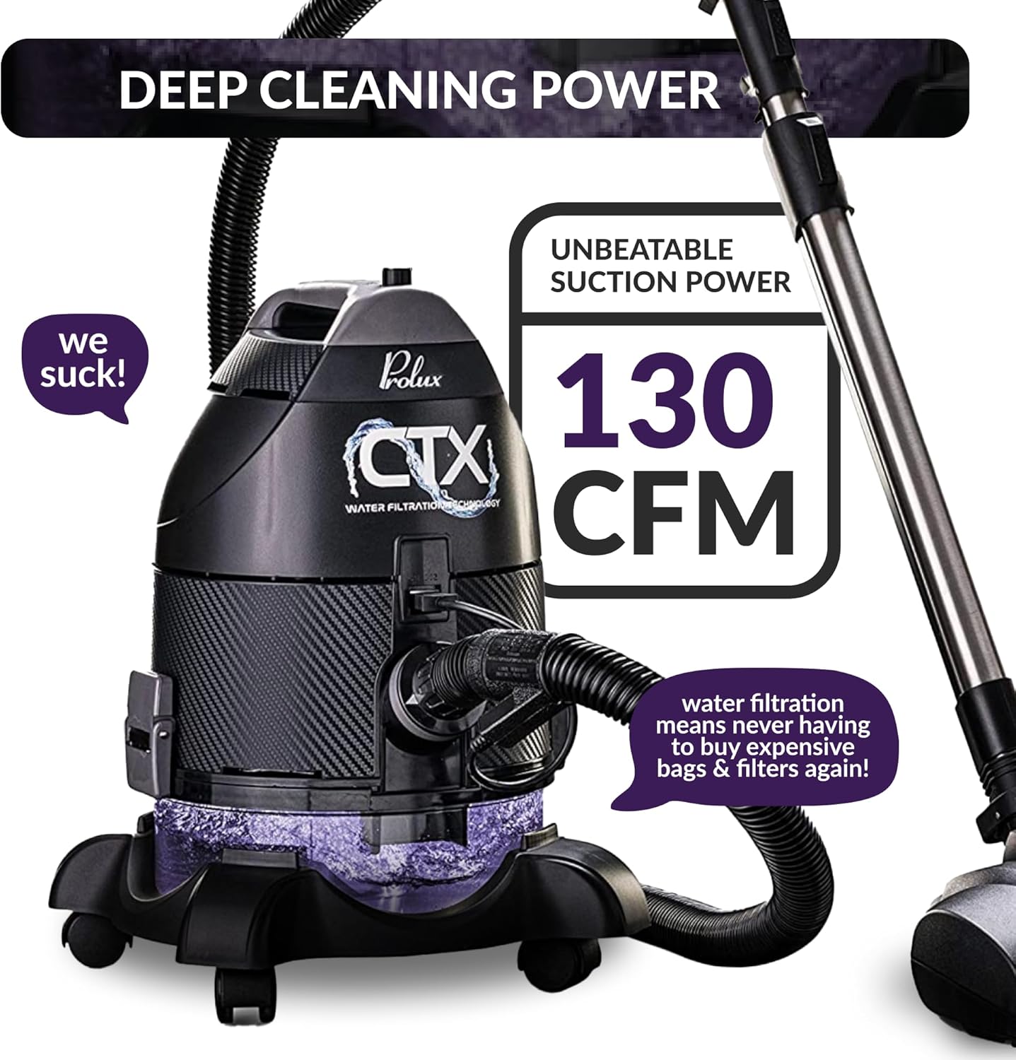 Prolux CTX Water Filtration Canister Vacuum