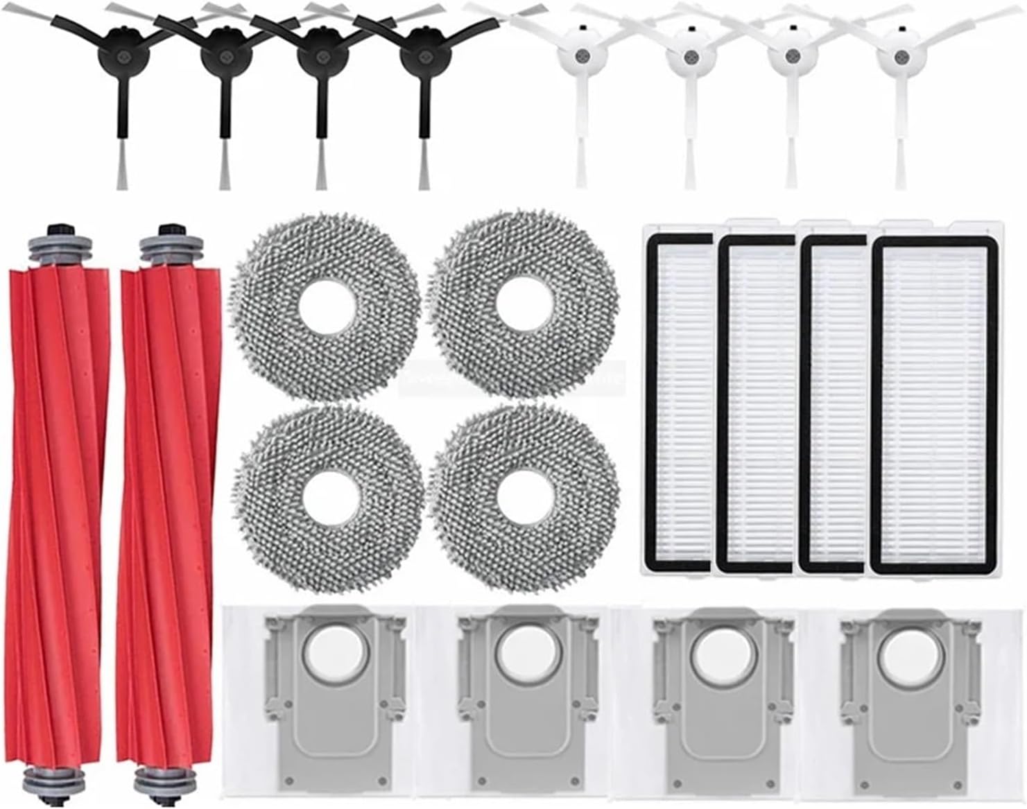 Compatible with Roborock Q Revo MaxV/Q Revo S/Q Revo Pro Robot Vacuums Cleaner Accessory Dust Bag Main Side Brush Hepa Filter Mop Cloths Spare(Brown)