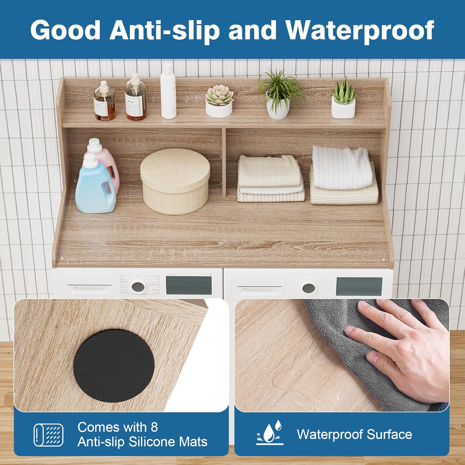 Washer Dryer Countertop with Shelf 54