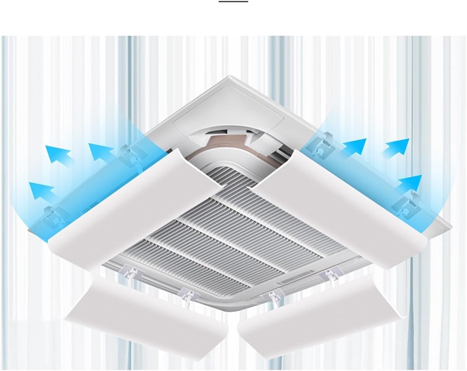 Air conditioning deflector 4 Pcs Air Conditioner Deflector for Ceiling Central Air Conditioning,Prevent The Air From Blowing Straight,Angle Adjustable,Suitable for 17.7-23.6Inch