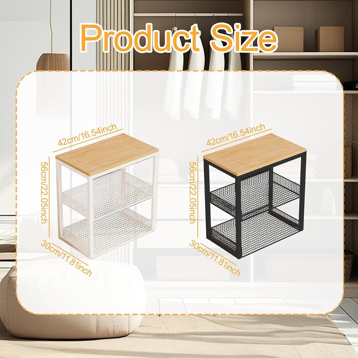 Portable Washer Stand Laundry Room Shelf 3 Tiers Organizer Kitchen Baker Rack Small Appliance Rack for Office Entryway Garage, Black