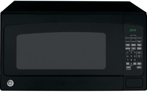 GE JES2051DNBB Countertop Microwave Oven, 1,200-watt Capacity, 2.0 Cubic Ft., 8 Auto Setting Cooking Settings, Kitchen Essentials for the Countertop, Dorm Room or Apartment, Black