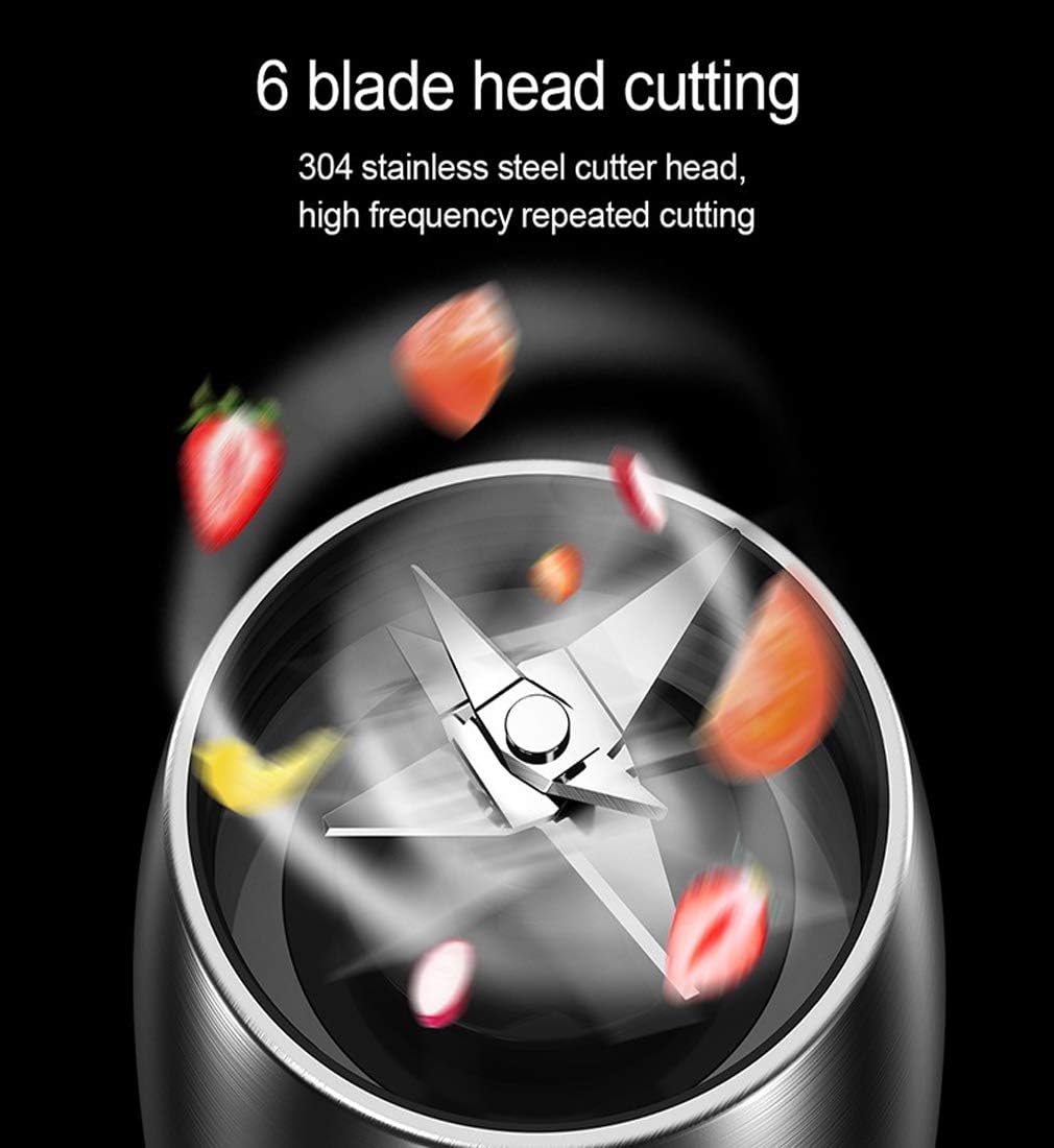 Portable Blender, Mini Blender Smoothie Maker with USB Rechargeable Electric Blender Professional Commercial for Vegetables and Fruit Smoothie Maker Blender Food Processor 4000Mah 380Ml