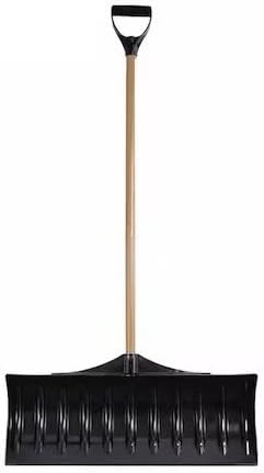 Snow Shovel W/ 30 in W Blade, 42 in L Poly/Wood Handle W/D Grip Handle
