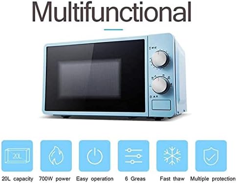 20L Small Multifunctional Microwave Oven - 220V Mechanical Rotating Kitchen Cooker for Steaming Heating Boiling Commodity Code: LXJ-6 (Color : Blue) (Blue) (Blue) Aesthetic and Practical (Blue)