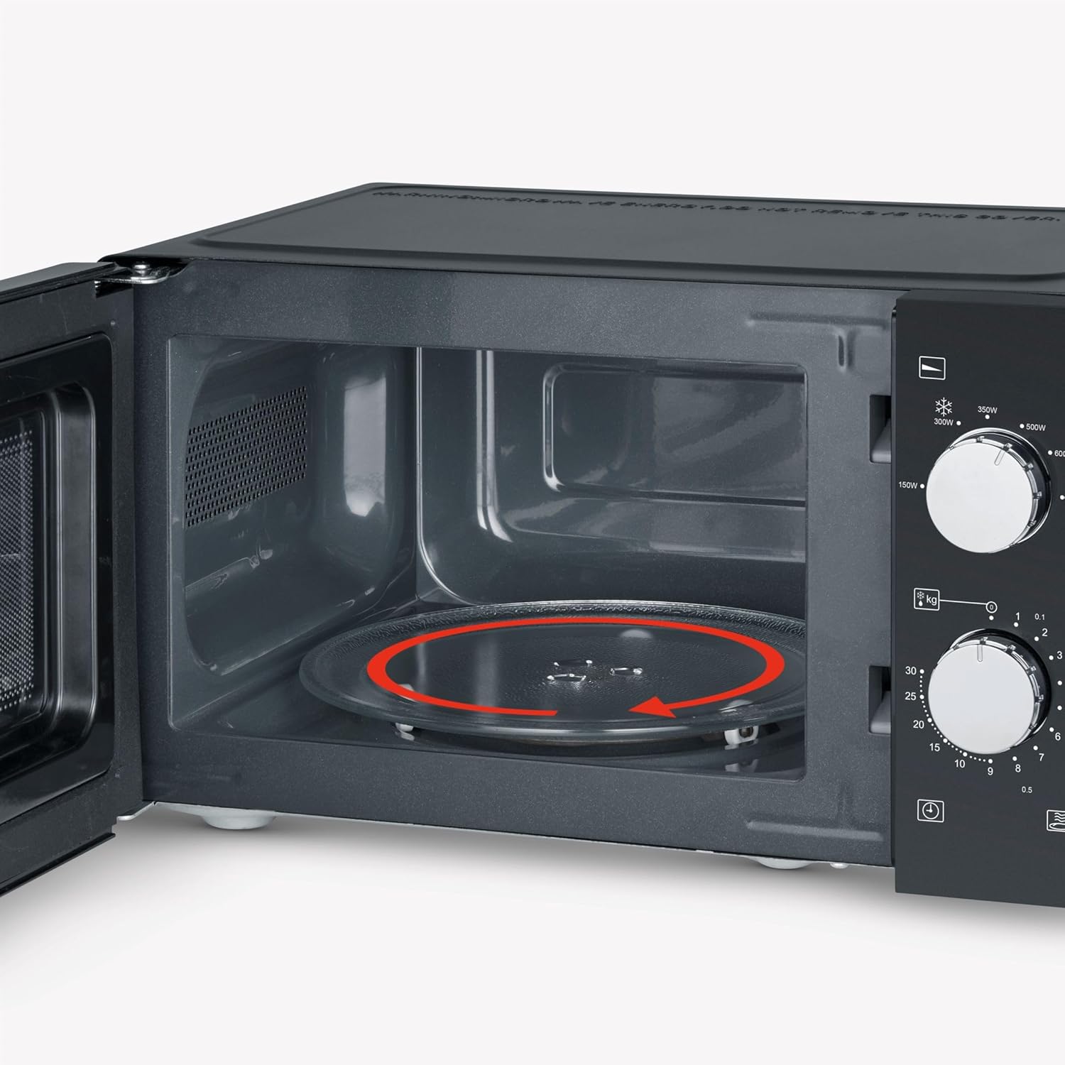 SEVERIN Mikrowelle Solo, Mikrowellengerät zum Auftauen und Erhitzen, mit Drehteller für gleichmäßige Wärmeverteilung, schwarz