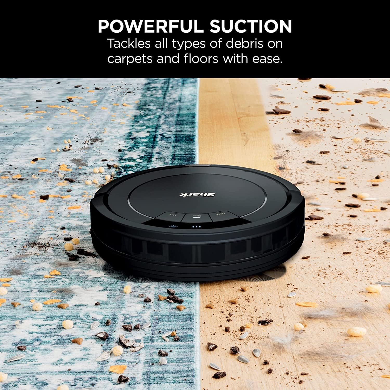 Shark ION Robot Vacuum, Wi-Fi Connected, Multi-Surface Cleaning, Carpets, Hard Floors (BlacK) (Renewed)