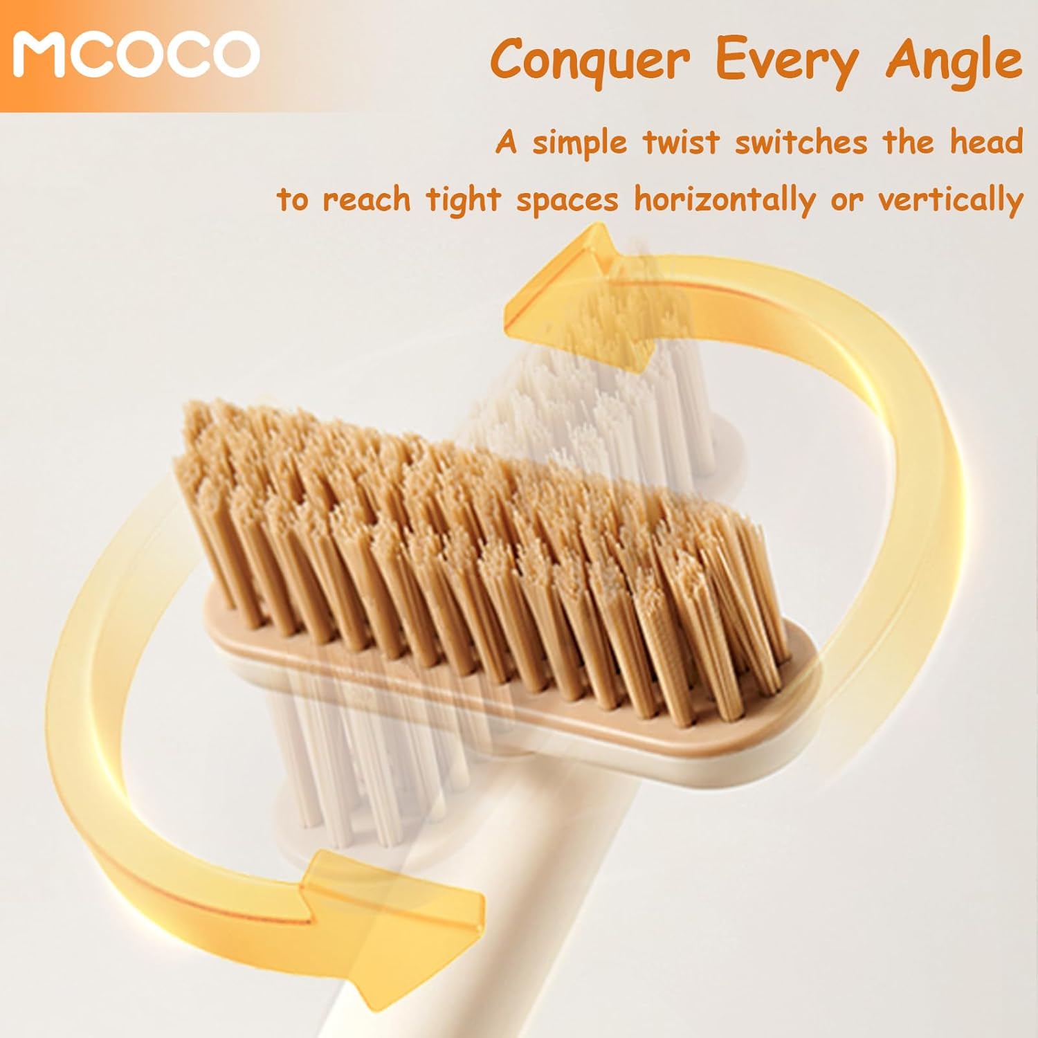 Crevice Cleaning Brush Cleaning Brushes for household use Multi-Purpose Hard Bristle Brushes Bathroom Brush for Kitchen Window Toilet Grout Bottle Sink Corners Blender Small Spaces 2 pack Yellow