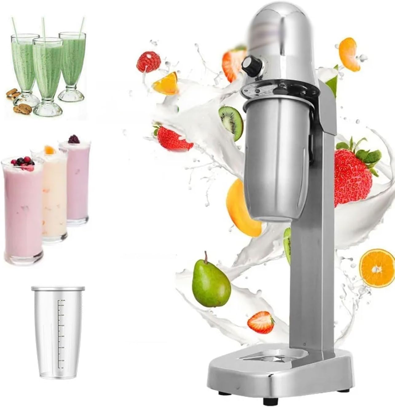 180W Milkshake Maker, 18000RPM Electric Juice Blender with Cup, Heavy-Duty Stainless Steel Drink Mixer Smoothie Machine for Milk Tea Shop, Home, Commercial