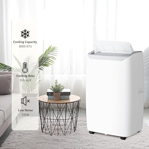 12000 BTU Portable Air Conditioner - 3 in 1 Cooler with Dehumidifier & Fan, Quiet, Cools Up to 550 sq. ft, Easy Install Kit, 24H Timer, Remote Control, LED Display, for Home & Office