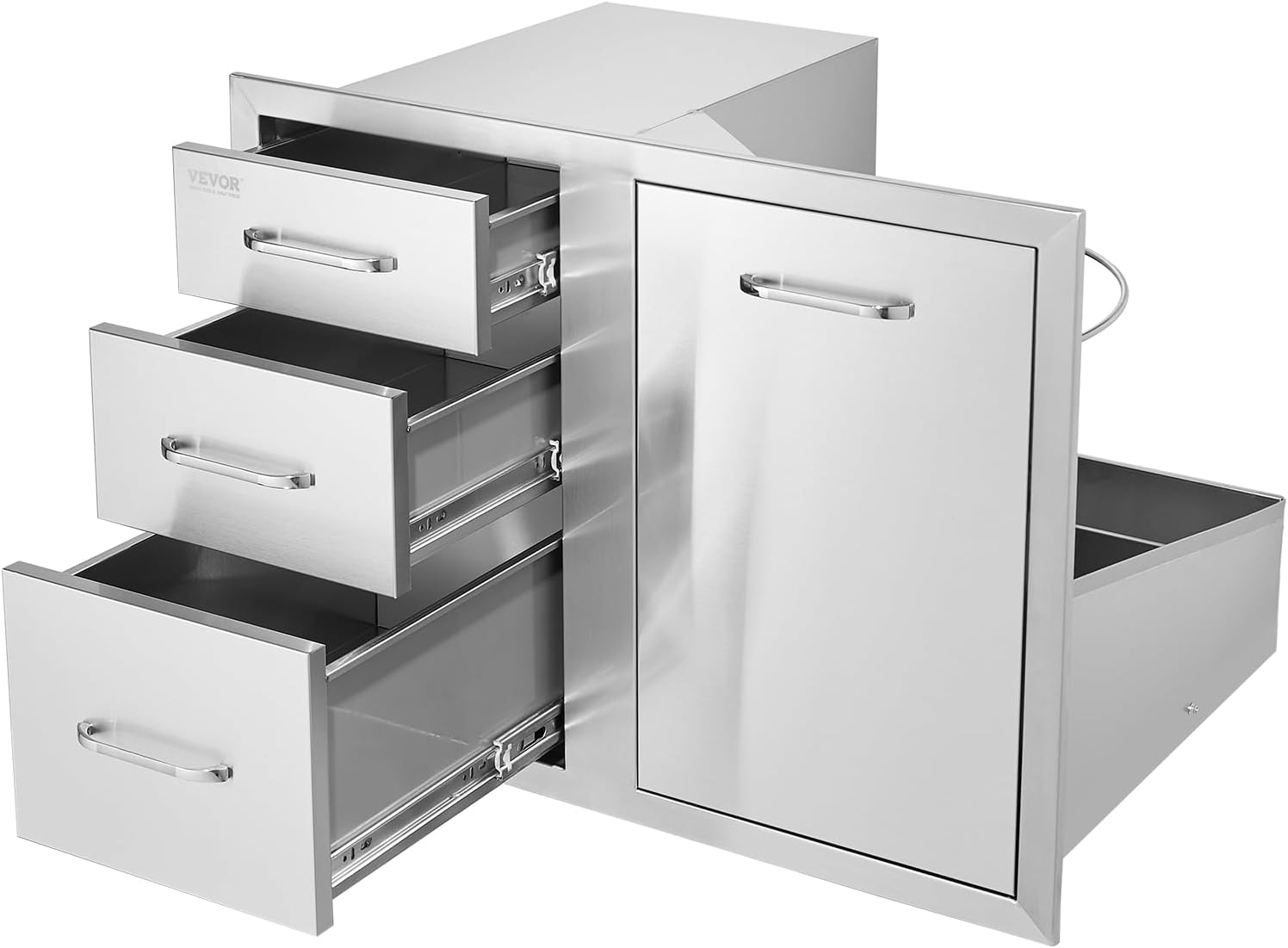 VEVOR Stainless Steel Cabinet, Outdoor Kitchen Door Drawer Combo 29.5