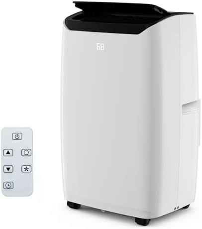 Portable AC Unit for Bedroom, 14000 BTU Air Conditioner for Rooms up to 750 Sq.Ft, 3-in-1 Energy Efficient AC Unit for Room with Fan, Dehumidifier 24H Timer & Remote Control, Black Top