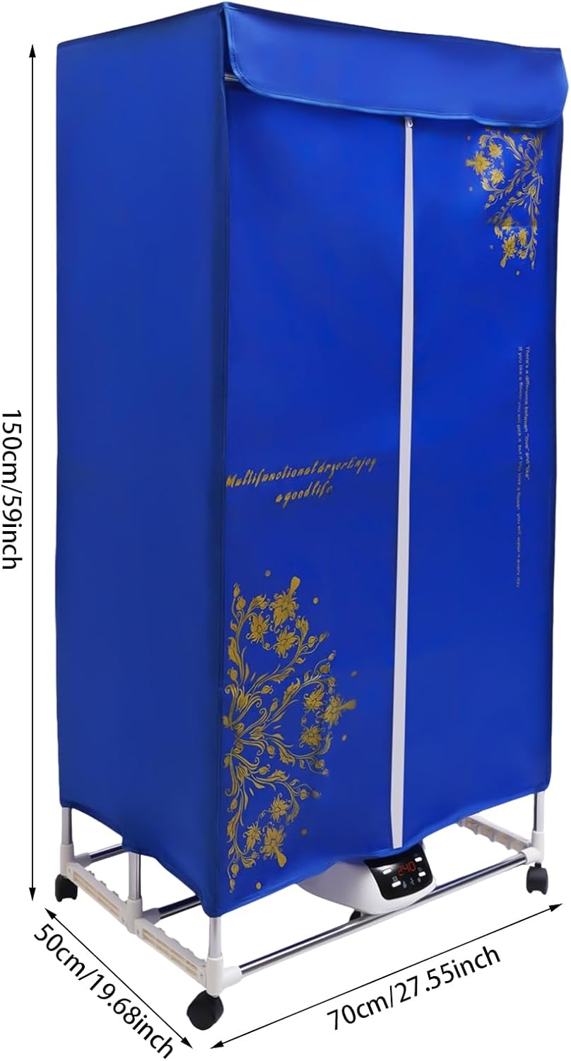 Portable Clothes Dryer 1500W Drying Machine Travel Electric Clothes Drying Compact Dryer Machine with Timer for Apartments Home Dorms Travel RVs