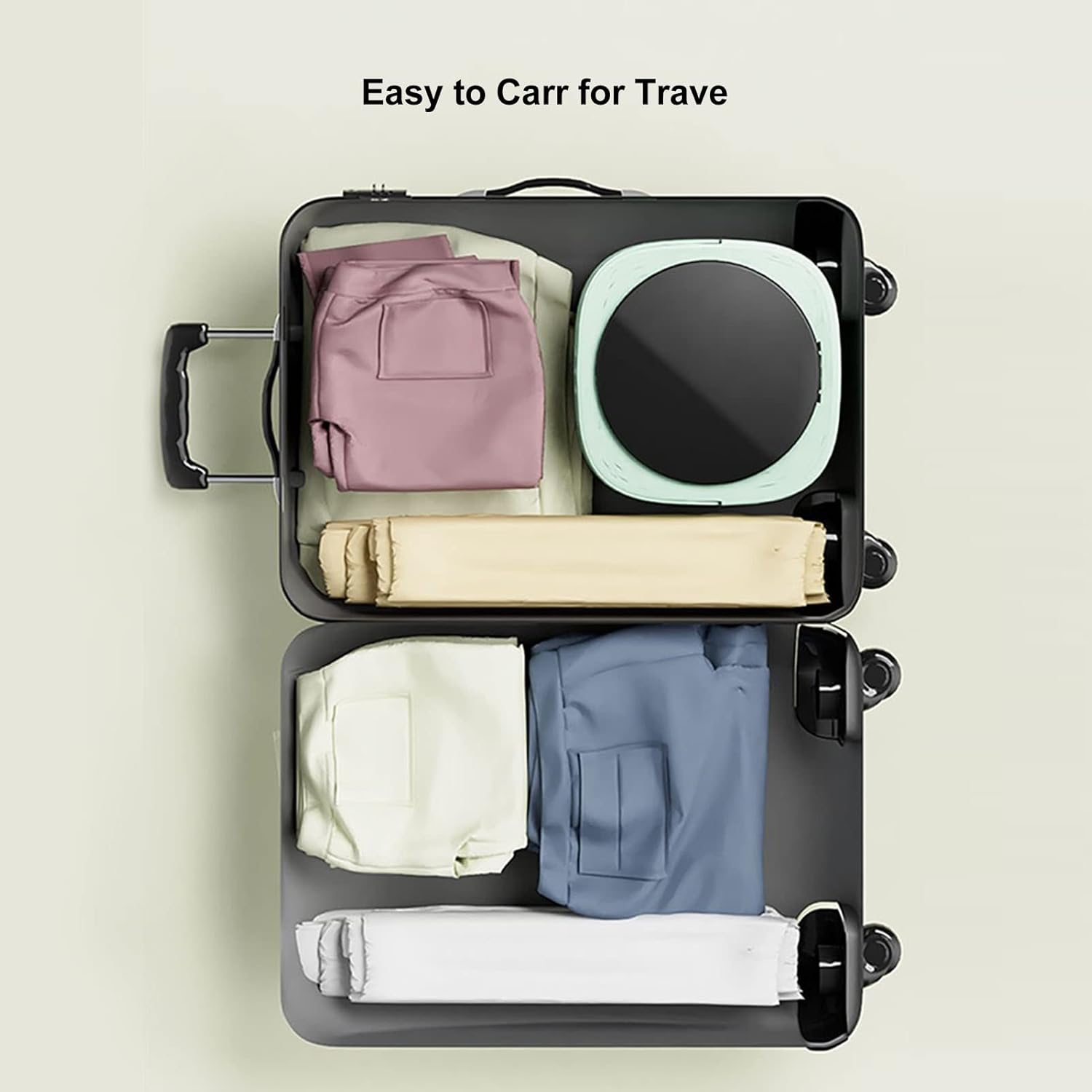 Asixxsix Portable Washing Machine, 6.5L Mini Portable Bucket Washer Foldable Washing Machine with Soft Spin Dry and Drainage Pipe Small Portable Washer for Apartment RV Travel Underwear (Green)