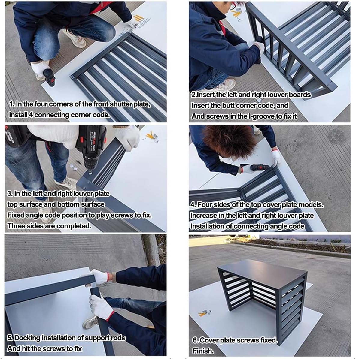 Air Conditioner Covers For Outside Units Decorative Privacy Screen Air Conditioner Protection Cover Weather Resistant Privacy Fence L100*H70*W50cm 39*28*20in，L110*H80*W60cm 43*31*24in Aluminum ( Col