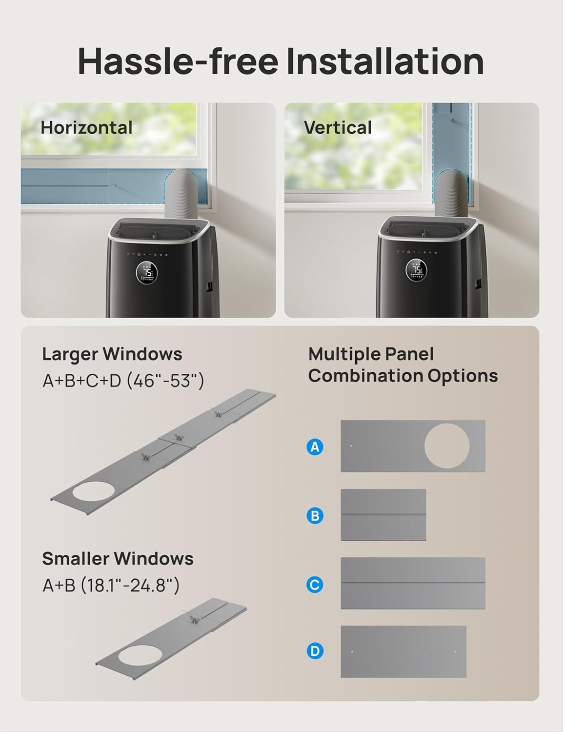 Dreo Portable Air Conditioners, 8,000 BTU Air Conditioner for Bedroom with Drainage-free Cooling, 45dB Quiet, APP/Voice/Remote, 24h Timer with Fan & Dehumidifier, Smart AC Unit for Room Indoors