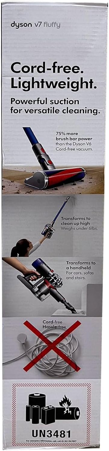 Dyson - V7 Fluffy Hardwood Cord-Free Stick Vacuum - Iron/Blue