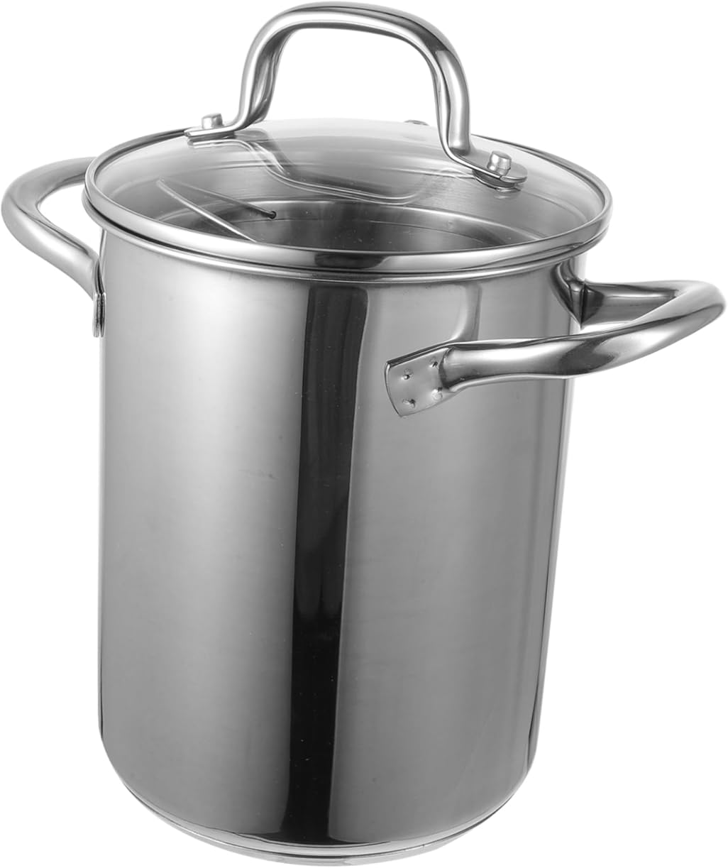 Stainless Steel Deep Frying Pot with Basket Overflow Tempura Fryer Pan Multi Purpose Household Fryer for Chicken Fish French Fries Oil Saving Kitchen Cookware