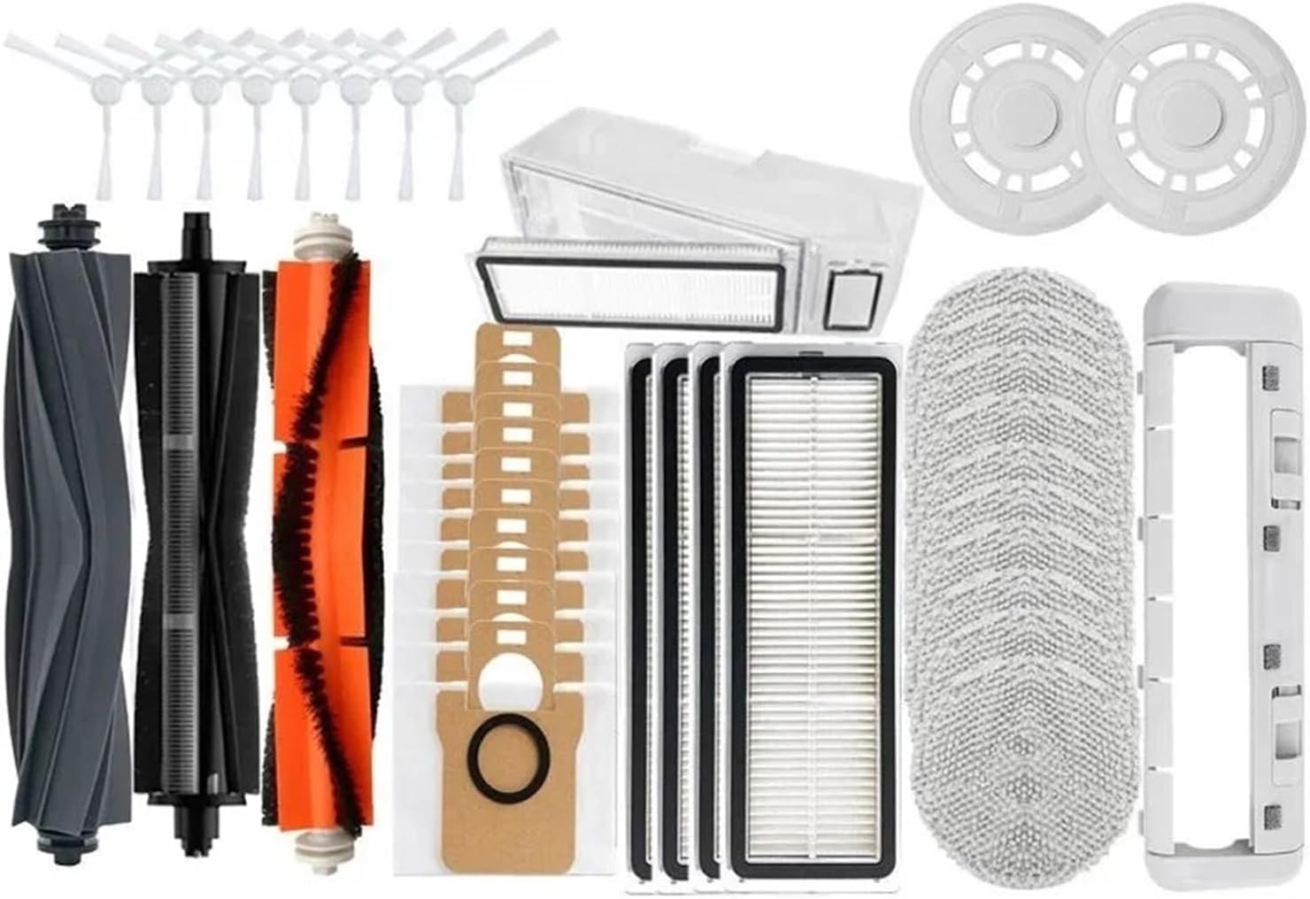 Main Side Brush Filter Mop Robot Vacuum Bag Parts，Compatible for Mijia Omni 1S B101CN Robot X10+Compatible for Dreame L10s Ultra / S10 Pro Accessories(Q)