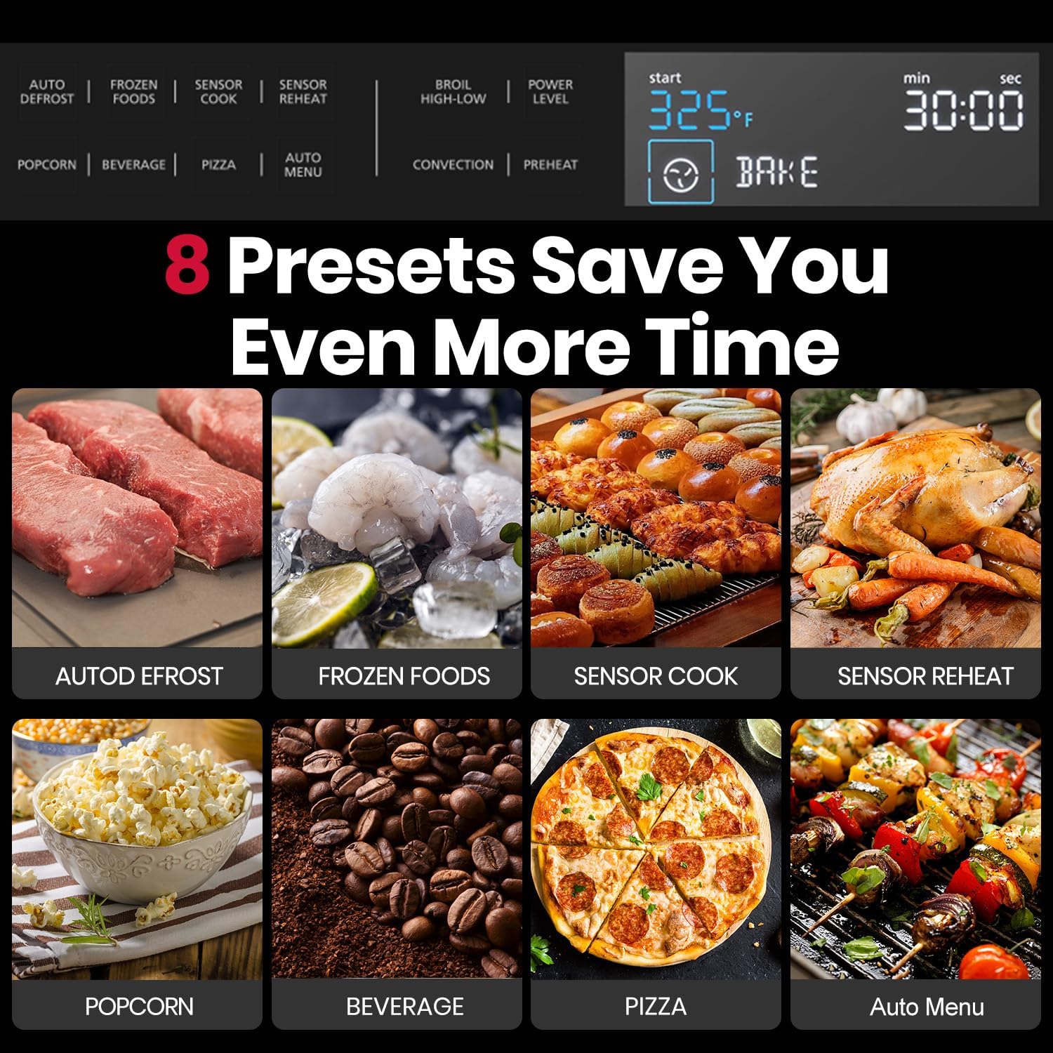 Gasland 24 Inch Built in microwave oven, Microwave and Convection Oven Combination, 1000W, 11 Levels, Sensor Cook, Touch Control, LCD Display, 1.6 Cu. Ft Wall Microwave Oven Combos, Stainless Steel