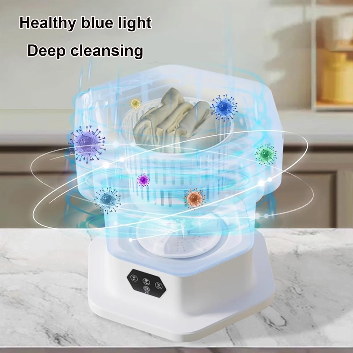 Portable Small Washing Machine, 8L Mini Foldable Washer with Dehydration, for Underwear, Baby Clothes Socks and Small Items, Apartments, Dorm,RV(Brown)