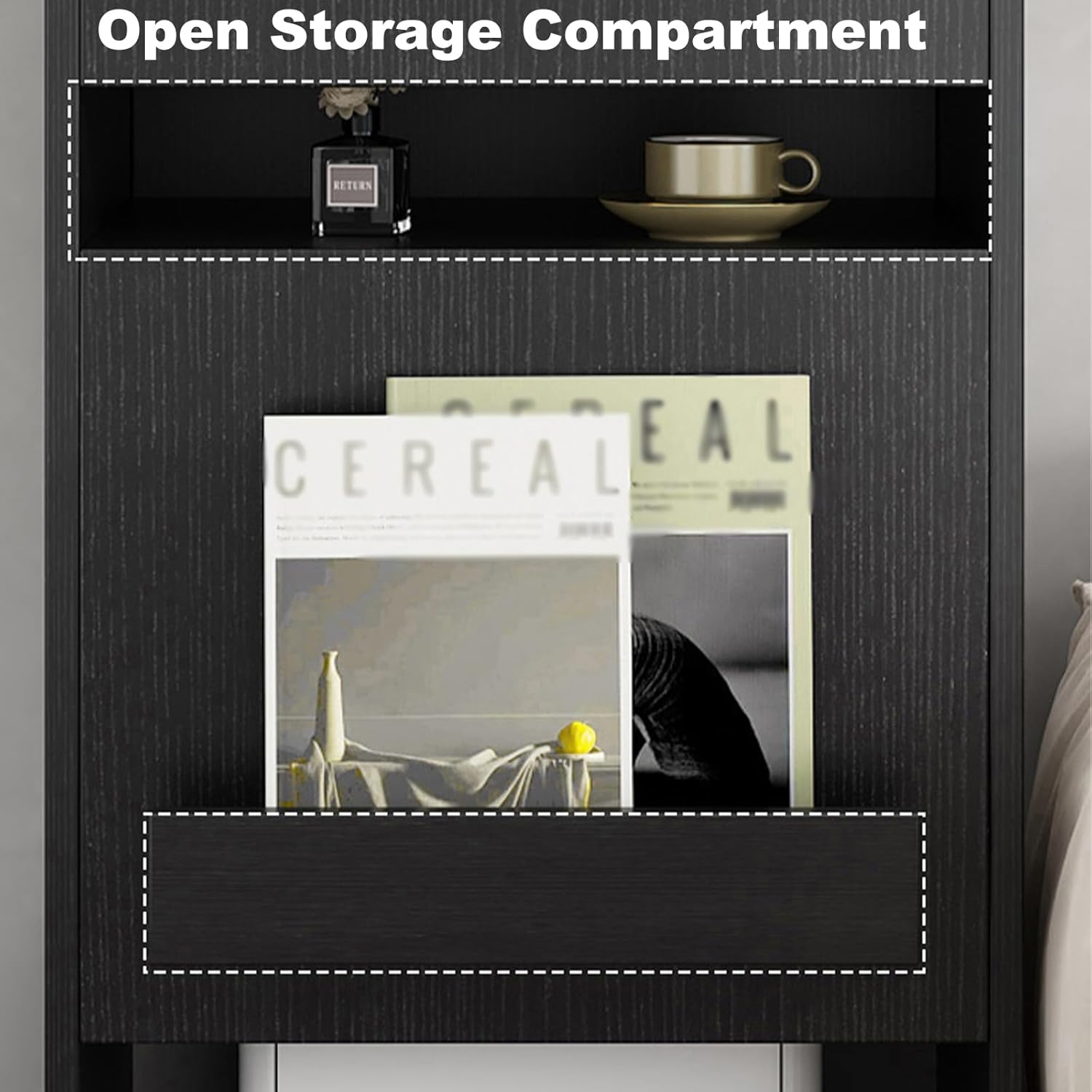 JSWHYBD Robot Vacuum Cabinet with Wheels and Drawer, Wooden Storage Cabinet for Vacuum Cleaner, Mobile Side Table for Living Room, Bedroom & Kitchen, 20.1