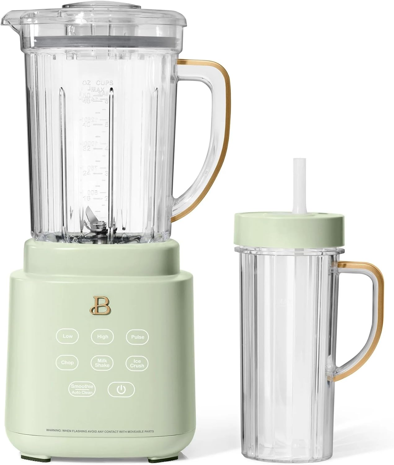 Beautiful PowerExact Blender System with 700W Motor, 50oz Tritan Jar, 20oz Single-Serve Cup, No Drippy Sippy™ Lid, 3 Speeds & 4 Pre-sets, scratch-resistant Tritan & PrecisionSense (Sage Green)