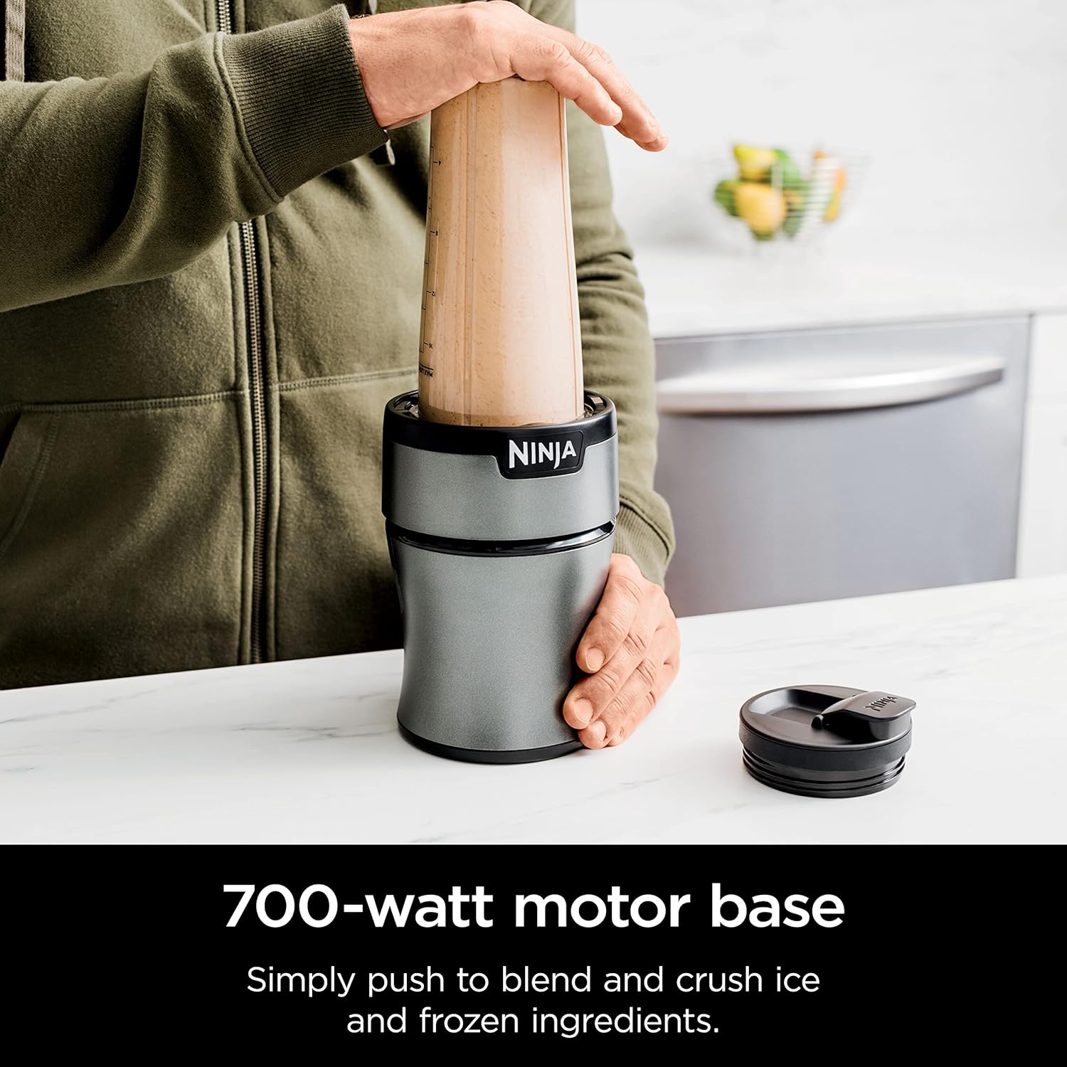 Ninja BN300C, Personal Nutri-Blender With Ice-Crushing Technology, Black/Silver, 700W