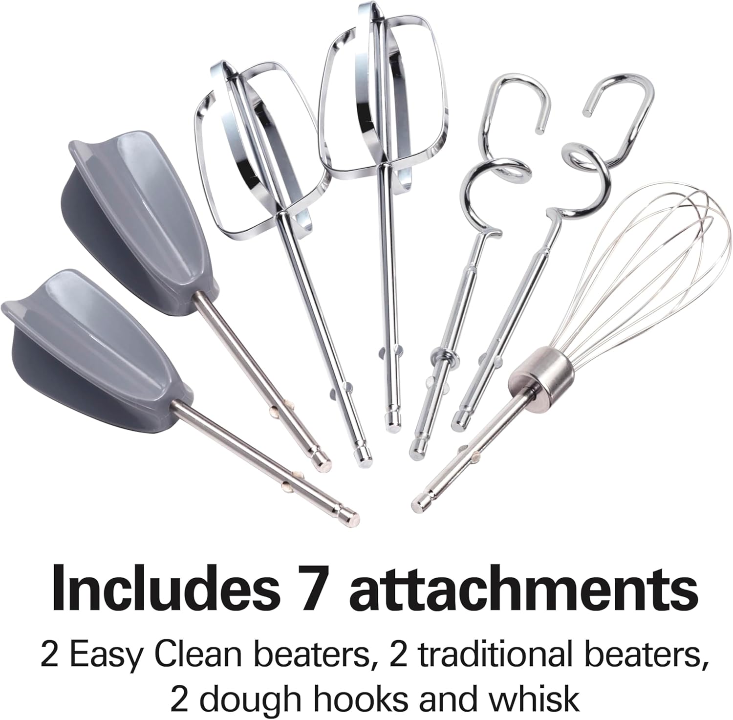 Hamilton Beach 6-Speed Electric Hand Mixer with Whisk, Dough Hooks and Easy Clean Beaters, Powerful 275 Watt Motor, Snap-On Storage Case, Blue