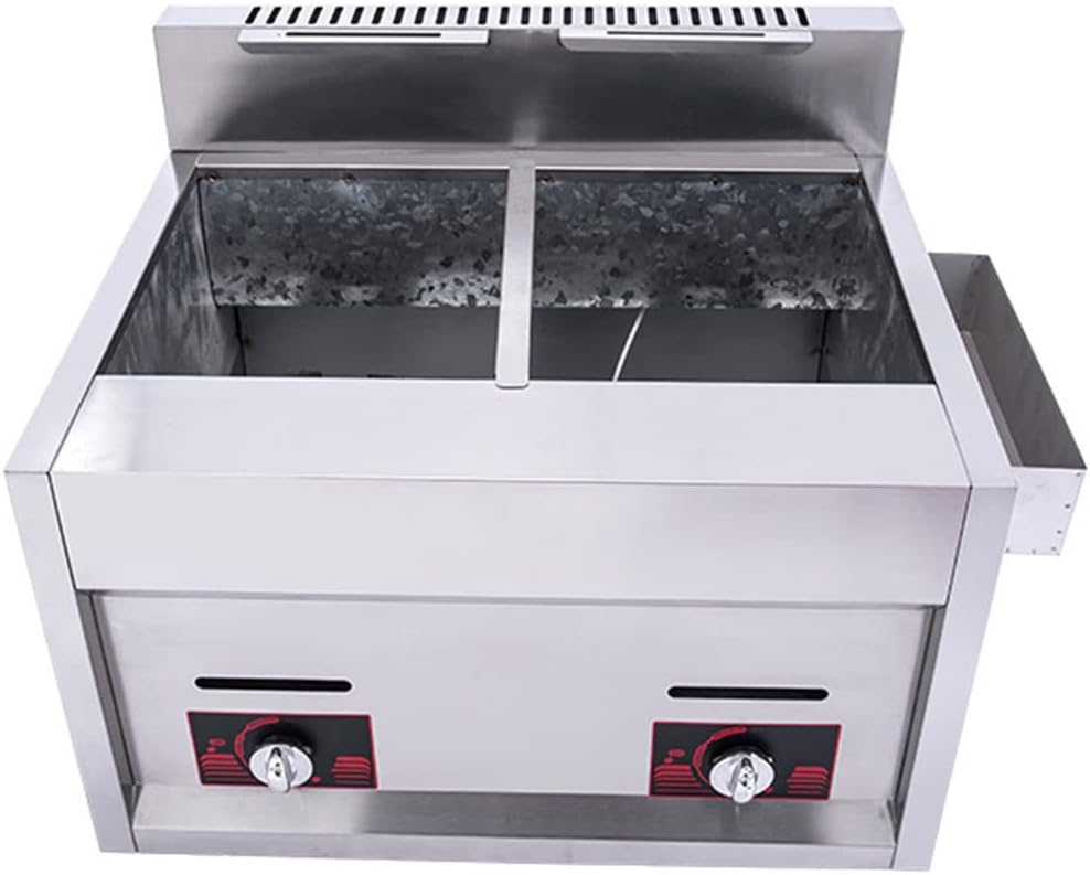 Commercial Gas Fryer, Thickened Food Grade Stainless Steel, Gas Turkey Fryer, Large Capacity Commercial Fryer, Easy to Clean for Cooking and French Fries,56.5×47.5×43CM