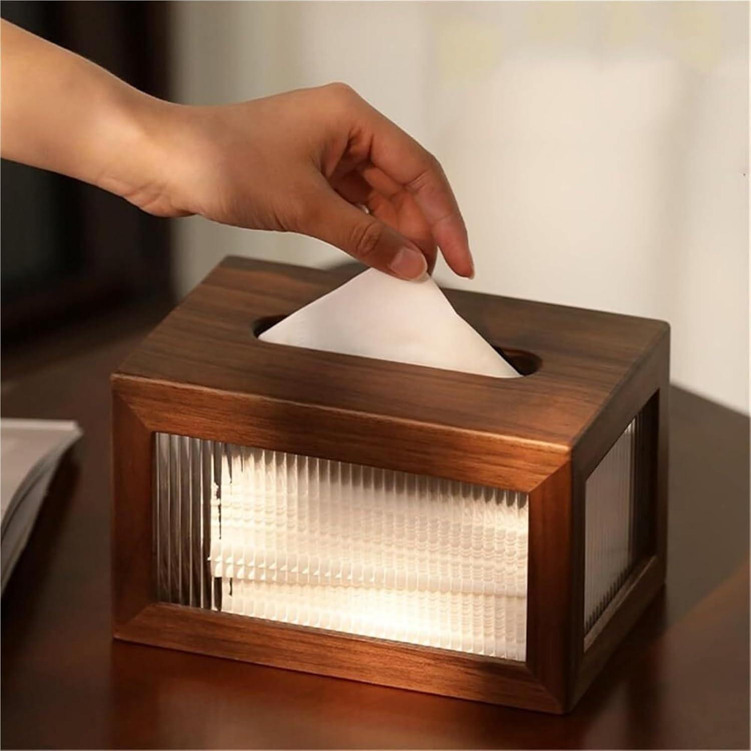 Tissue Vessel Tissue Holder Retro Household Office Rectangular Paper Box Cover Case Napkin Guest Room Must Haves(Natural)