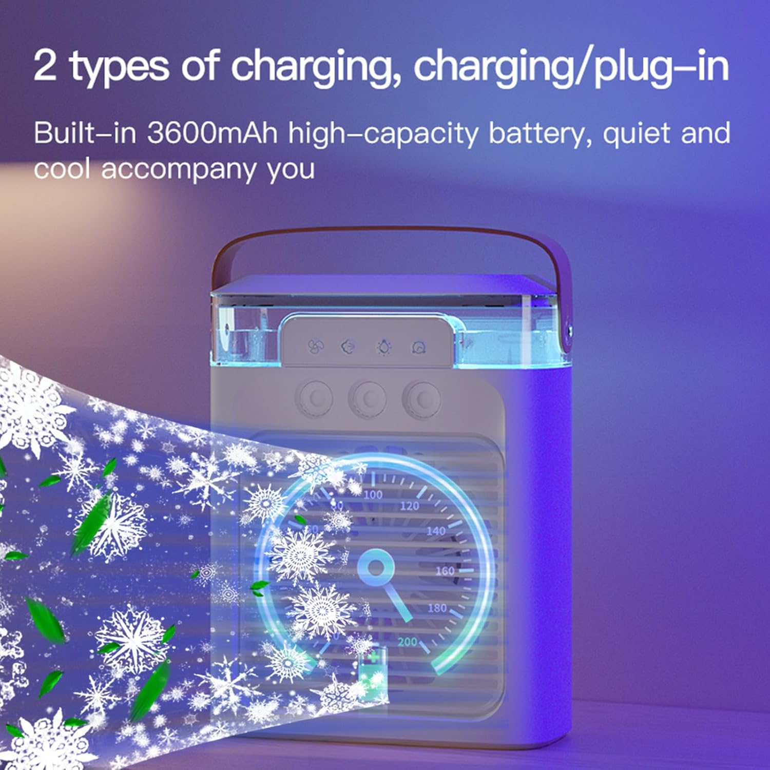 Portable Air Conditioners No Windows, Small Mini Ductless Portable Room Air Conditioner, 3 Wind Speed Portable ac Unit, Air Cooling Fan, 3H Timer Air cooler for Bedroom, Room, Office