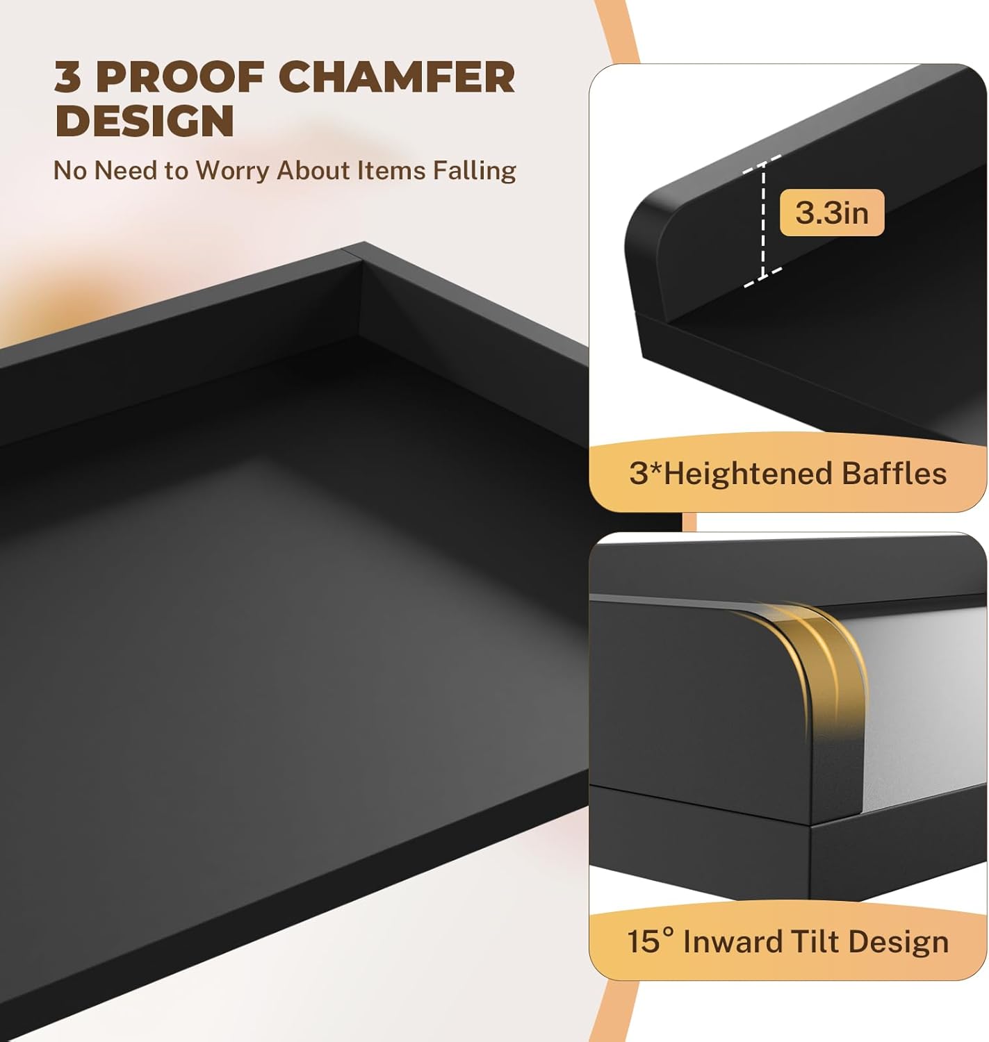 FAHKNS Washer Dryer Countertop - Wood Laundry Washer Dryer Topper with Anti-Slip Mat, 54