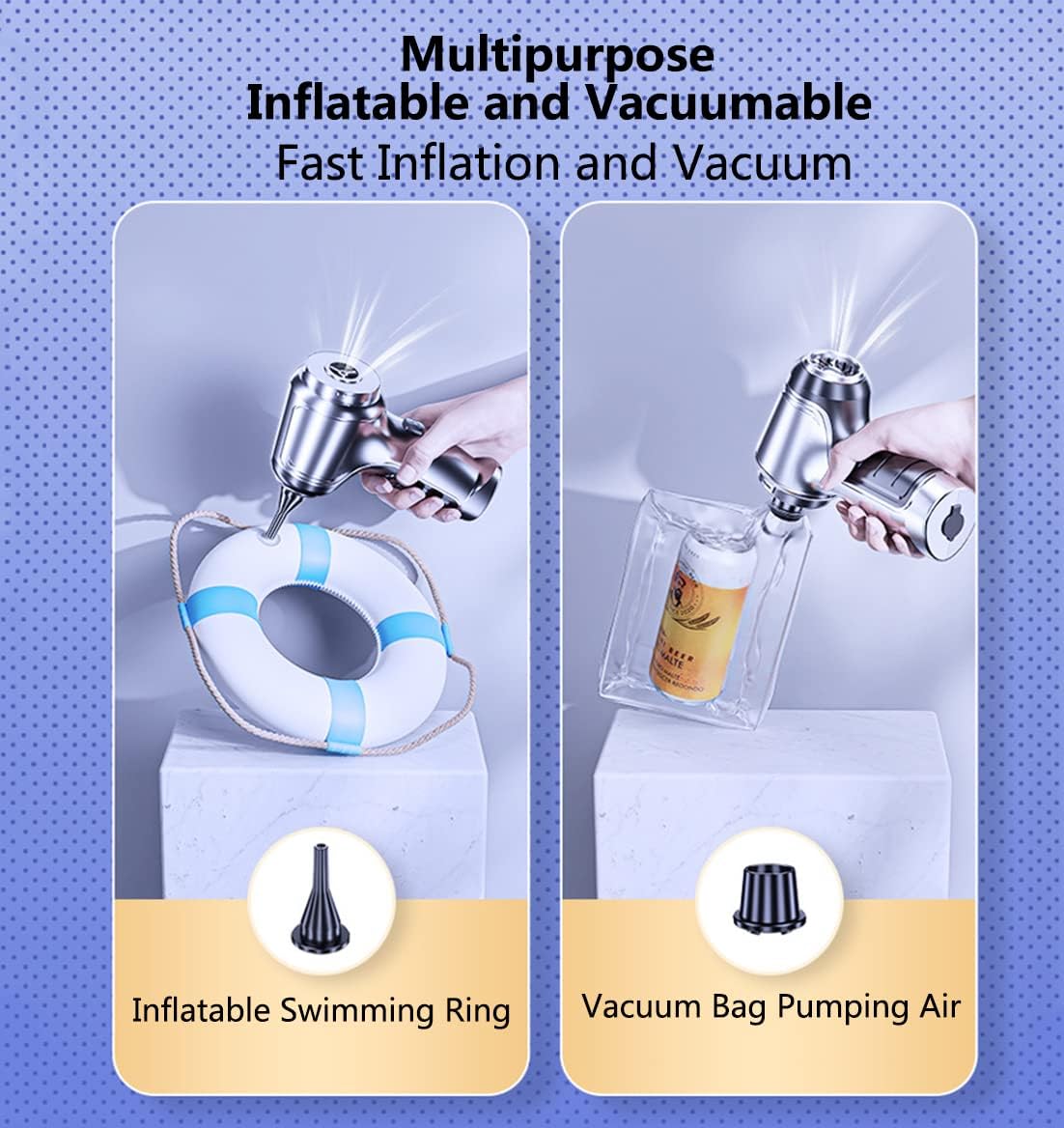 Handheld Vacuum and Blower Cordless, 12000pa Strong Suction 120W High Power Car Vacuum Cleaner and Blower, Portable Rechargeable Car Vacuum Cordless Air Blower for Car, Computer, Pet Hair (G