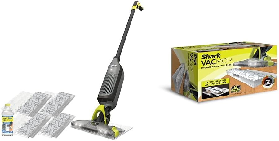 Shark VACMOP Pro Cordless Hard Floor Cleaner, Vacuum and Spray Mop + VACMOP Disposable Hard Floor Pad Refills, Compatible with VM252 & VM180, Includes 4 Disposable Pads