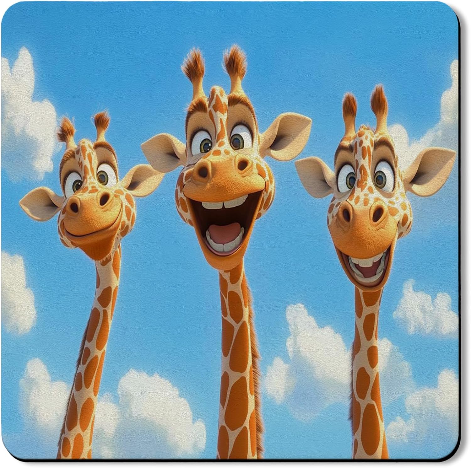 Cute Giraffe Washer Dryer Top Protector Mat, Playful Animated Animal Design Laundry Machine Dust Covers, Summer Waterproof Anti-slip Mats for Laundry Room 24x24 Inch