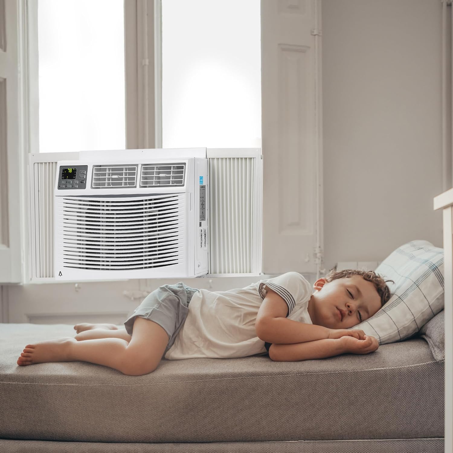 10,000 BTU Window Air Conditioner, Quiet Window Air Conditioner with Smart WIFI Control for 450 Sq. Ft. Room, Cooling/Fan/Dry Mode, Bedroom/Apartment/Dormitory