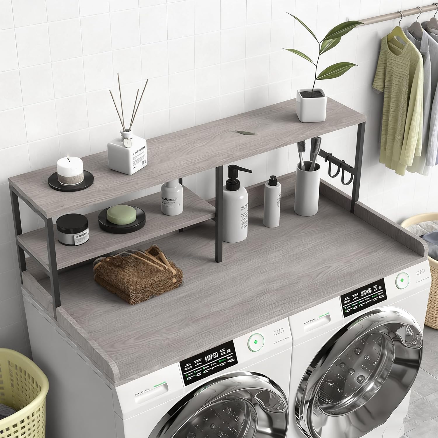 Washer and Dryer Countertop with Shelf, 2-Tier 54