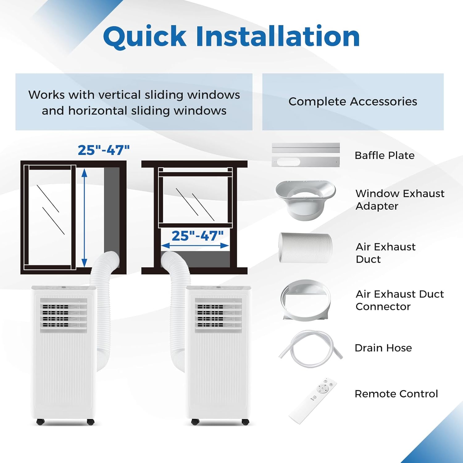 DORTALA 8000 BTU Portable Air Conditioner, 3 in 1 AC Unit, Fan & Dehumidifier for Rooms up to 250 Sq.Ft, Quiet Floor Standing AC w/ 24H Timer, Remote Control & Installation Kit