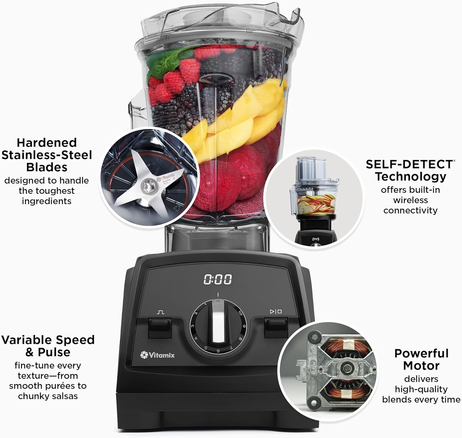 Vitamix Venturist Pro Blender, Professional-Grade, 64 oz. Low-Profile Container, Black (Renewed Premium)