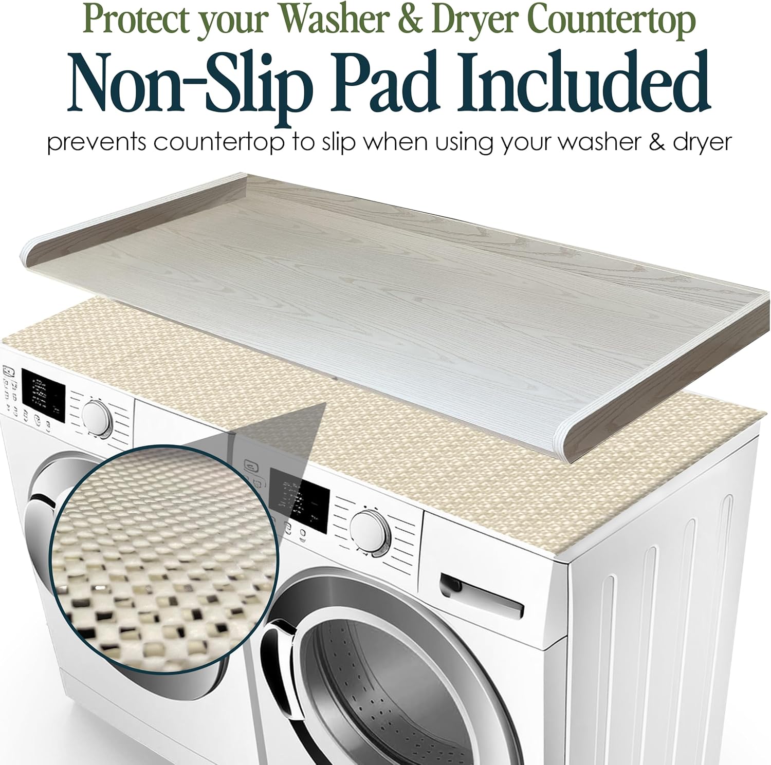 Washer and Dryer Countertop with Non-Slip Mat - 54