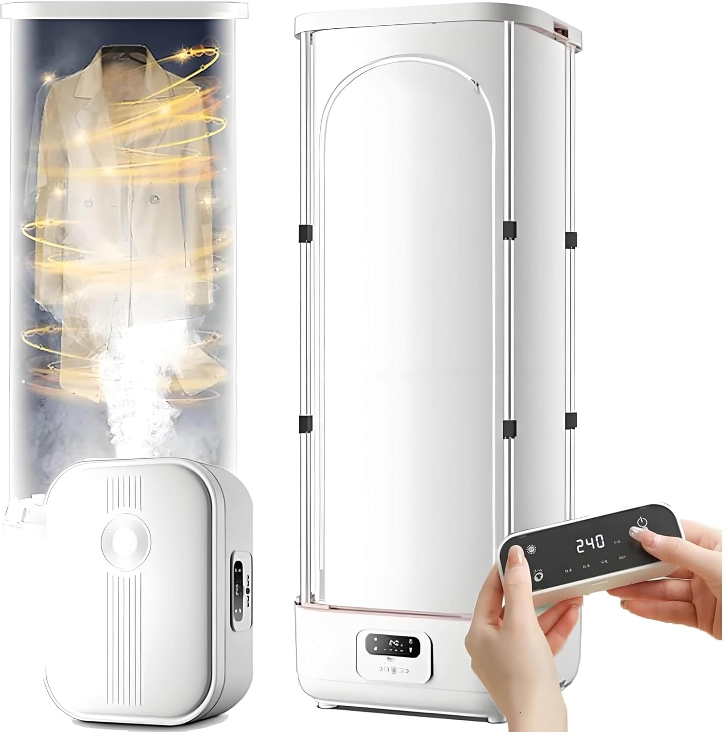 Automatic Ironing Machine, Steam Press, Foldable Garment Steamer and Dryer, Disinfects and Dries Clothes, Portable, Home