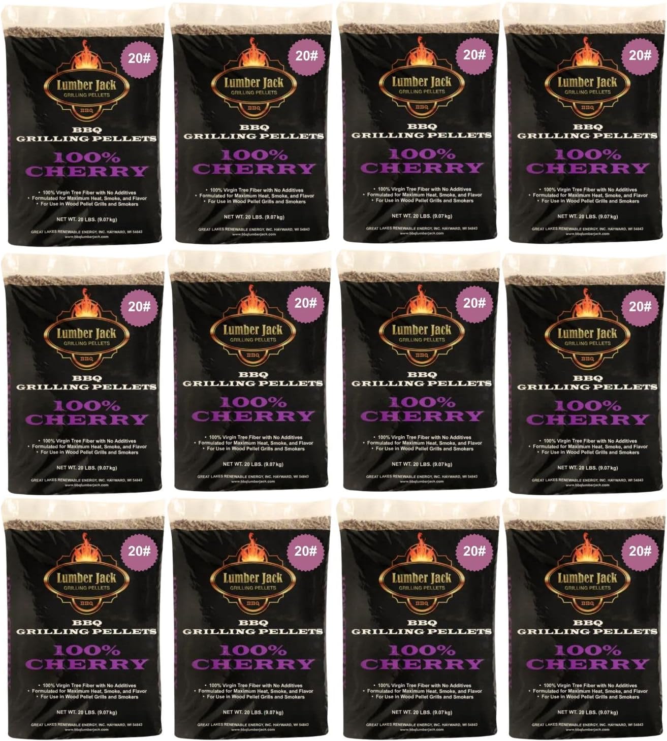 Lumber Jack 100-Percent Cherry Wood BBQ Grilling Pellets (240)