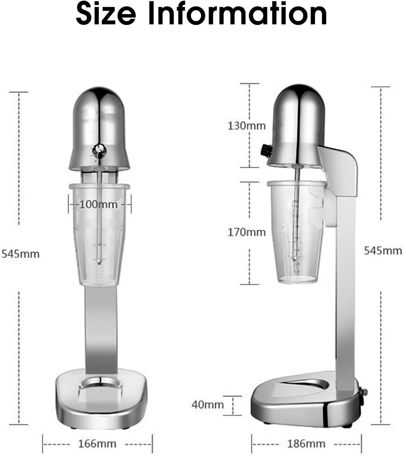 180W Electric Milk Shaker Machine, 18000R/Min Ice Cream Smoothies Blender Professional, Two-Speed Regulation, Ce/Fcc/CCC/Pse