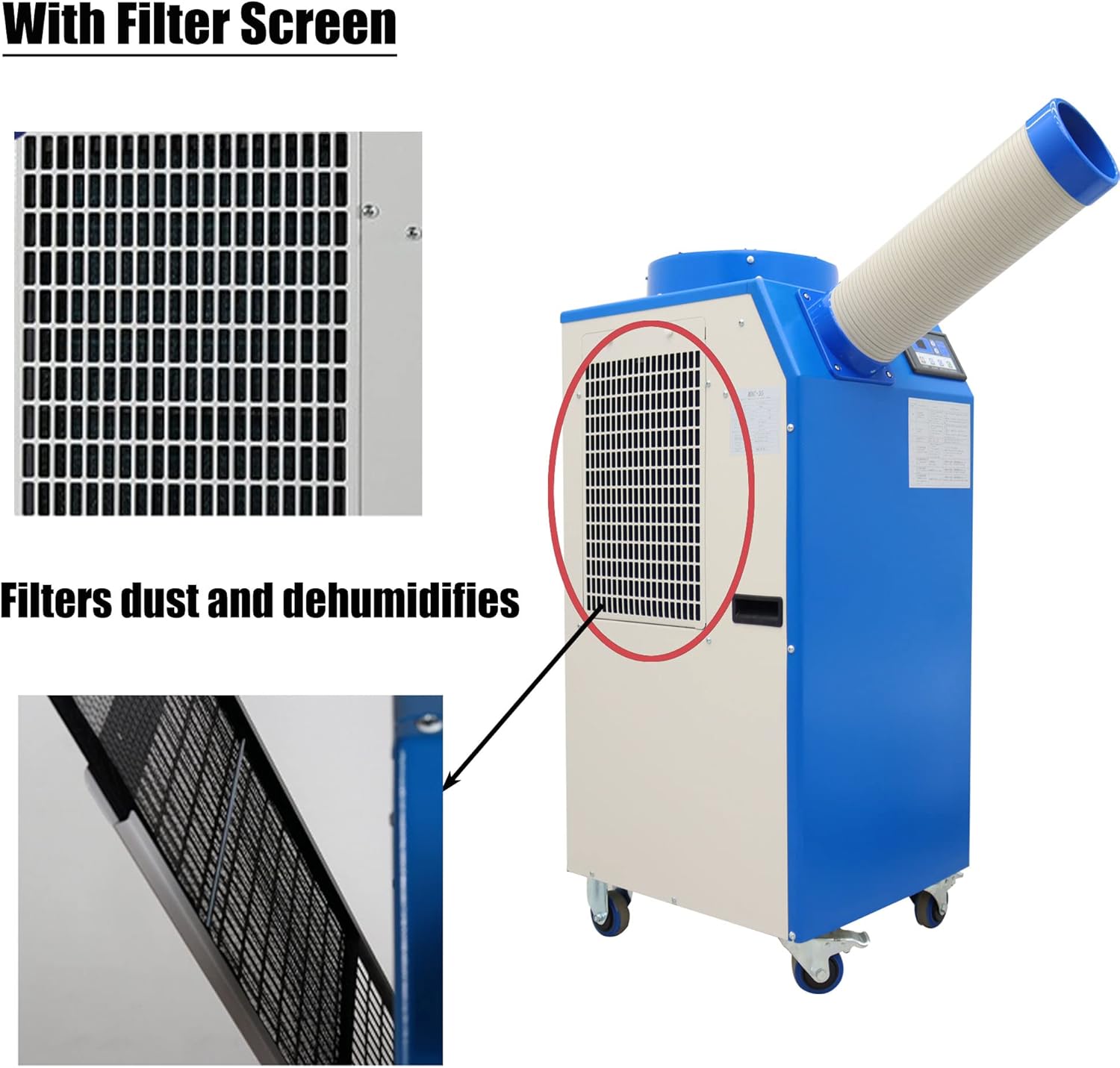 Industrial Air Conditioner Portable Mobile Spot Cooler Industrial Grade Commercial Indoor Outdoor Air Cooling Machine 110V 1400W