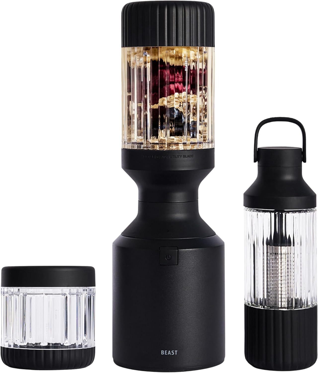 Beast Blender + Hydration System | Blend Smoothies and Shakes, Infuse Water, Premium Kitchen Countertop Design, 1000W (Carbon Black)