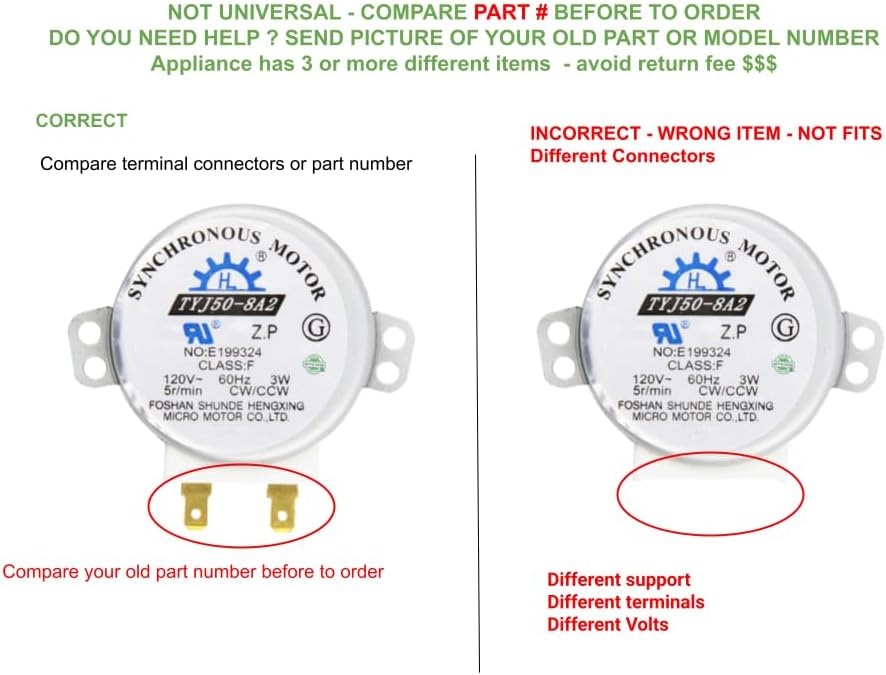EAP12071283, PS12071283, AP6230595 CKD230595X compatible with Frigidaire Microwave Turntable Motor fits old number EAP12071283, PS12071283, AP6230595