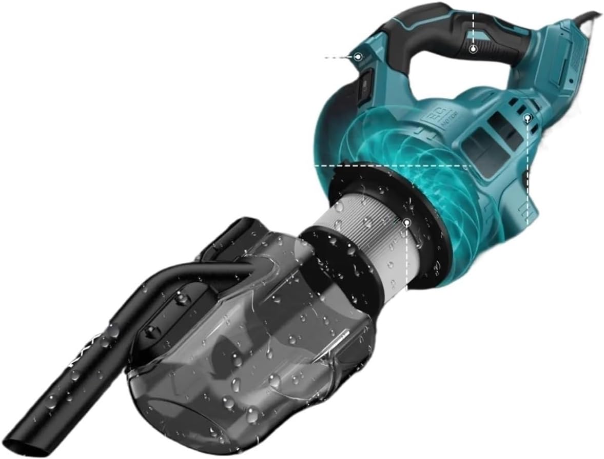 Handheld Cordless Vacuum with 6pcs Tubes 2pcs Filter Electric Power Vacuum Cleaner Compatible for Makita 18V Battery